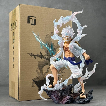 One Piece Monkey D. Luffy Gear 5 Figure – Dynamic Battle Diorama Statue with Cloud Effects