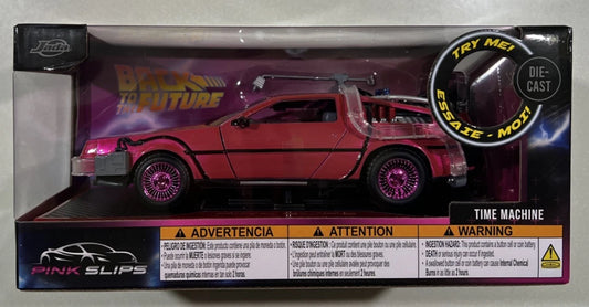 Jada Toys Back to the Future Pink Slips DeLorean Time Machine 1:24 Die-Cast – Pink