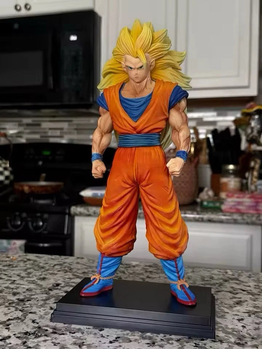 Super Saiyan 3 Goku Figure 33cm – Dragon Ball PVC Collectible Statue with Display Base