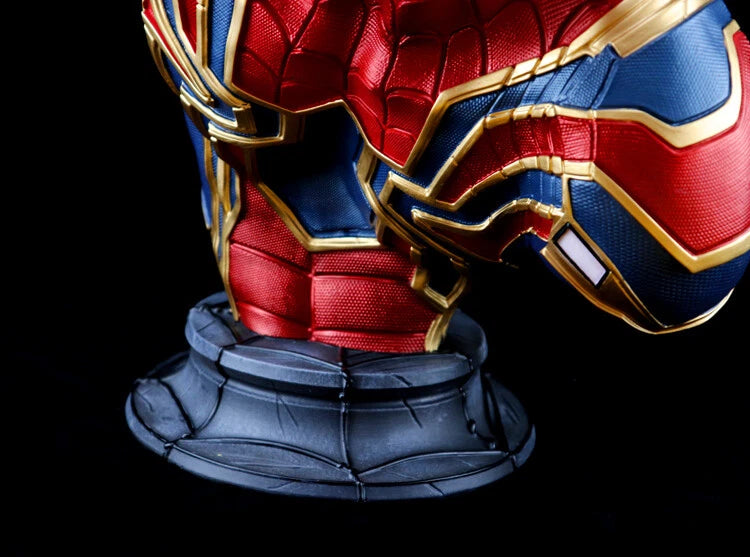 Iron Spider Spider-Man Bust Figure – Marvel Red Blue & Gold Armor Collectible Display Statue