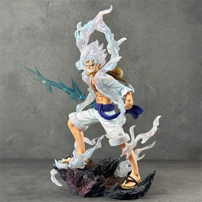 One Piece Monkey D. Luffy Gear 5 Figure – Dynamic Battle Diorama Statue with Cloud Effects
