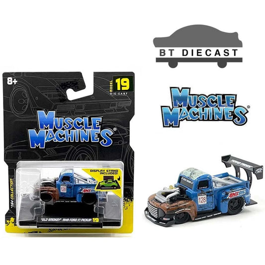 Muscle Machines “Old Smokey” 1949 Ford F1 Pickup #19 1:64 Die-Cast Model Car – Maisto