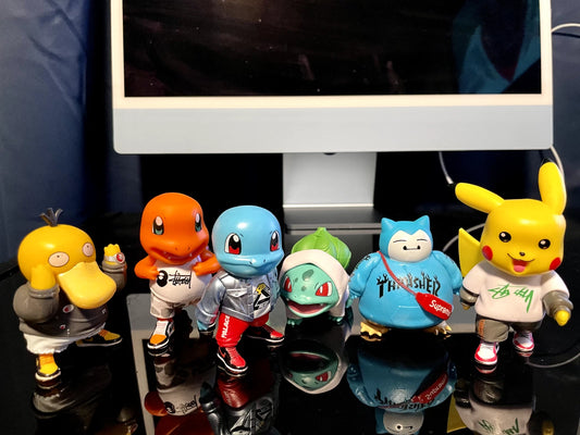 Pokémon 6-Piece Mini Figure Set – Pikachu Snorlax Psyduck Charmander Bulbasaur & Squirtle PVC Collectibles