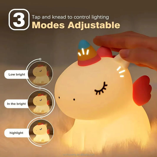 Cute Unicorn LED Night Light – Soft Glowing Bedside Lamp for Kids & Girls